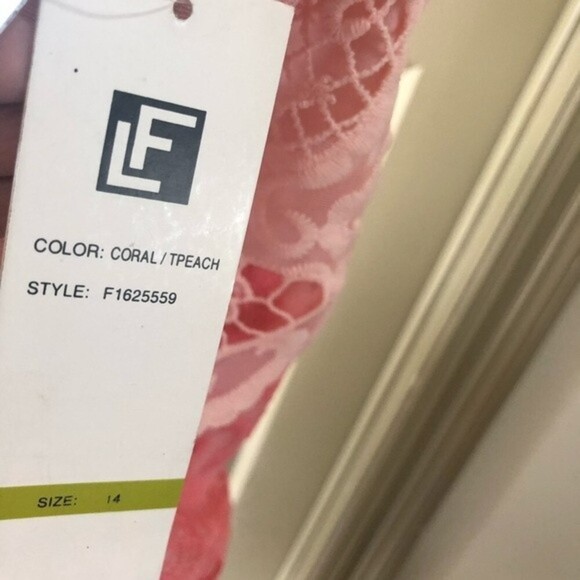 LESLIE FAY Plus Size Pink Colorblock Sheath Dress Size 14 - Picture 6 of 7